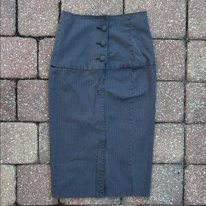 Vintage INDUSTRY Fold Over Waist Pencil Skirt in Gray